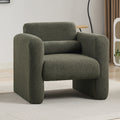 Modern Accent Chair Lambskin Sherpa Fabric Upholstered Comfy Reading Arm Chair Soft Padded Armchair With Back And Pillow For Living Room Bedroom Reception Waiting Room Office,Seaweed Green Seaweed Green Primary Living Space Upholstered