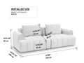 2 Pcs. Modern Sectional Sofa, 4 Seater, Granular Fleece Velvet Upholstered Sofa Couch For Living Room Apartment Small Space, Beige Beige Polyester Wood Primary Living Space Medium Soft Cushion Back