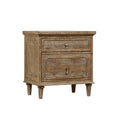 Ludin Taupe 2 Drawer Nightstand Taupe Solid Wood