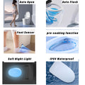 Luxury Intelligent Smart Toilet With Instant Warm Water Sprayer And Dryer, Auto Flush Foot Sensor Operation, Adjusted Temp Heated Bidet Seat, Led Display White White Bathroom Porcelain