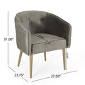 Dining Arm Chair Grey Velvet