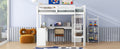 Twin Size Loft Bed With L Shaped Desk, Wardrobe And Storage Shelves, White Expected Arrival Time: 8.31 Box Spring Not Required Twin White Wood Bedroom Solid Wood Mdf