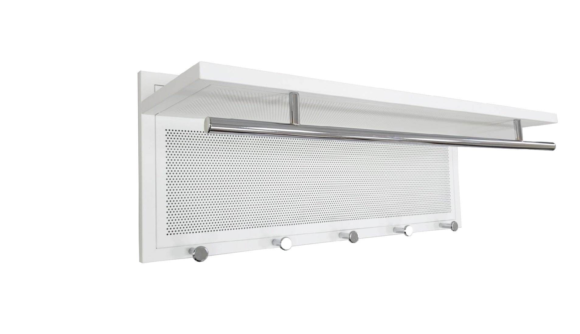 Esyspot Metal Powder Coating Hook Wall Mounted With Shelf In White White Bedroom Contemporary Chrome Metal