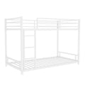 Metal Twin Over Twin Bunk Bed Heavy Duty Sturdy Metal Noise Reduced Safety Guardrail No Box Spring Needed,White Twin White Metal Metal