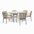 Outdoor Dinning Set 6 Person Outdoor Wooden Dinning yes-grey-weather resistant frame-water resistant