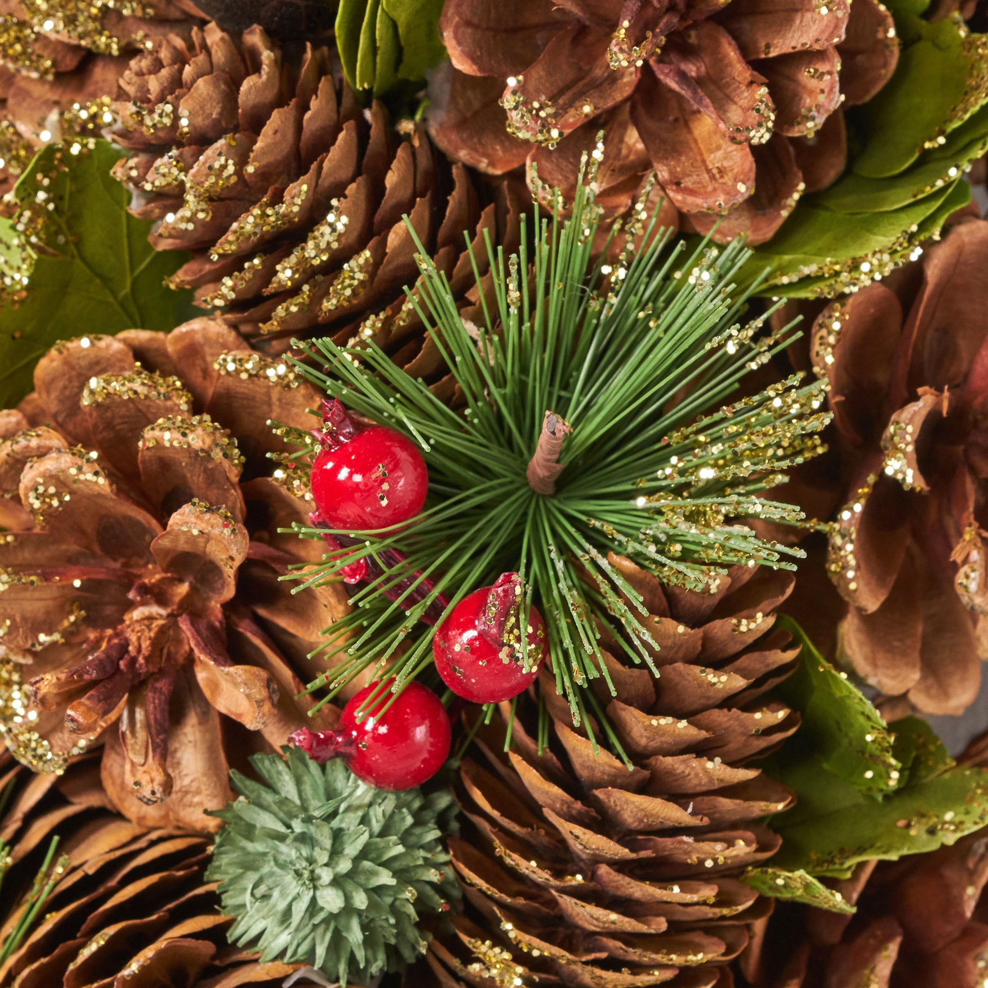 *Clearance Sale* 18.5'' Pine Cone Wreath Brown Multi Foam