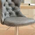 Swivel Pu Leather Barstools Adjusatble Seat Height From 25 33 Inch, Chrome Base Bar Stools With Backs Comfortable Tufted For Home Pub And Kitchen Island, Beige,Set Of 2,1512Gy Grey Dining Room American Design Bar Stools Wing Back Set Of 2 Foam Pu Leather
