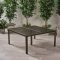 Outdoor Modern Aluminum Dining Table with Woven red-aluminium