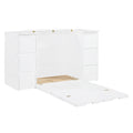 Twin Size Murphy Bed With Drawers, Cabinets And Usb Ports,White Twin White Mdf Lvl