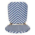 French Bistro Chair White Blue Rattan