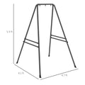 Outsunny A Shaped Hammock Chair Stand, Heavy Duty Swing Stand For Indoor & Outdoor Use, Max 330 Lbs., Black Black Steel