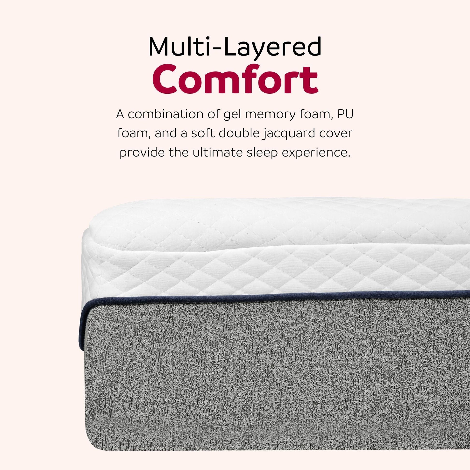 Ultra Plush 13 In. Medium Gel Memory Foam Mattress For Full Size Bed In A Box With Double Layered Jacquard Cover Grey White Bedroom Modern Memory Foam Polyester Full