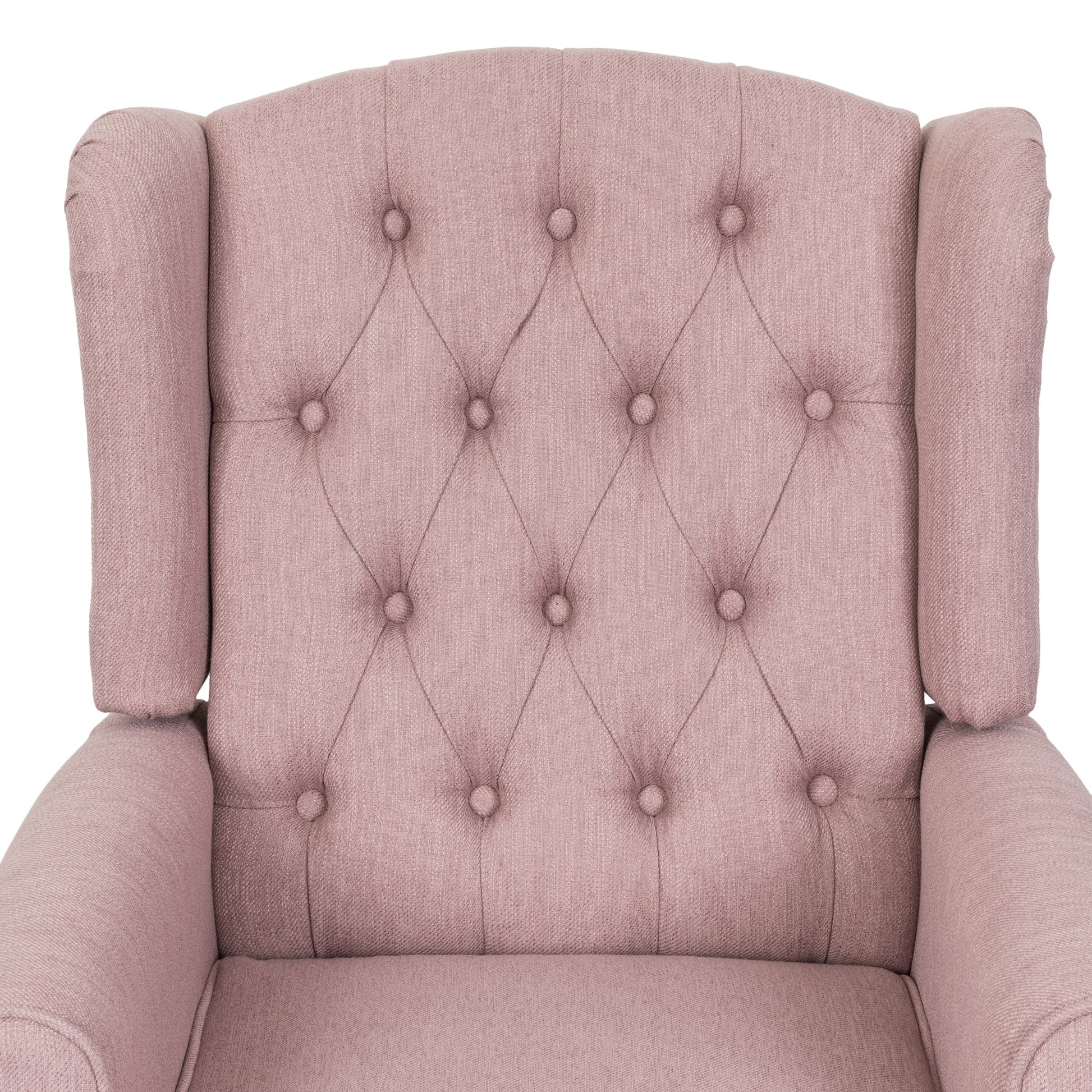 28" Wide Manual Wing Chair Recliner Light Pink Fabric