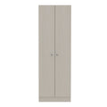 Virginia Double Door Storage Cabinet, Five Shelves 5 Or More Shelves Beige Primary Living Space Shelves Included Modern Mdf Engineered Wood