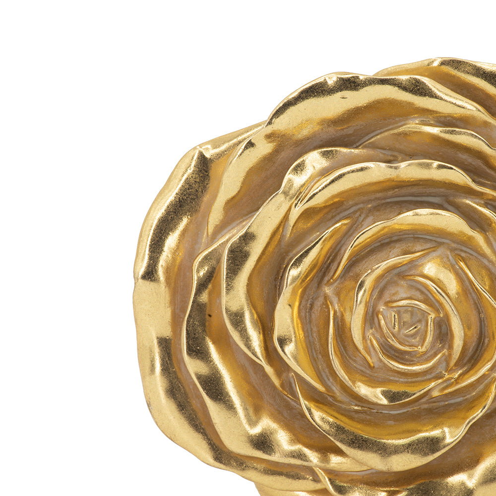 S 2 Gold Rose Hanging Wall Accents Gold Resin