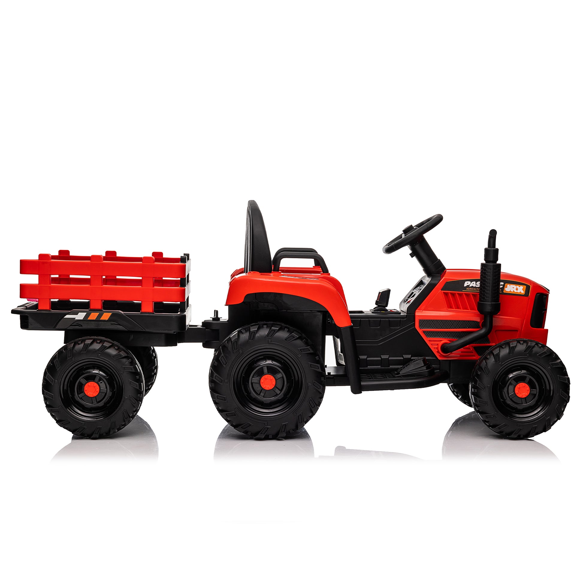 Ride On Tractor With Trailer,24V 400W Powered Electric Tractor Toy W Remote Control,Electric Car For Kids,Three Speed Adjustable,Power Display, Usb,Mp3 ,Bluetooth,Led Light,Two Point Safety Belt. Red 50 99 Lbs Polypropylene