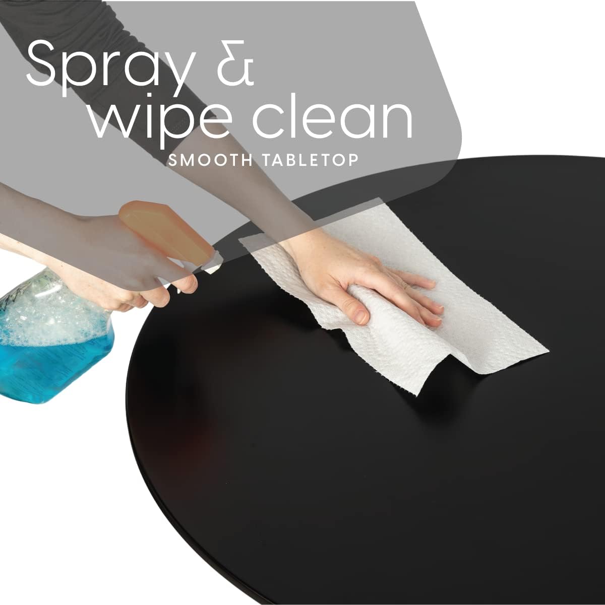 31.5" Round Dining Table Kitchen Table White Dining Table With White Mdf Desktop And Solid Wood Legs .Modern Style Coffee Table Leisure Dining Room Round Table For Kitchen Living Room Black Kitchen Round Mdf