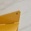 Table And Chair Set, The Table Is Equipped With A Marble Patterned Mdf Tabletop And Gold Table Legs.Dining Chairs,Gold Legged Upholstered Chairs Made Of Artificial Leather. Gold White Seats 6 Mdf