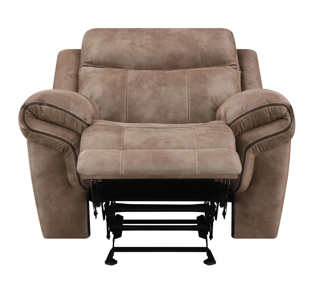 Nashville Glider Recliner Light Brown Light Brown Faux Leather
