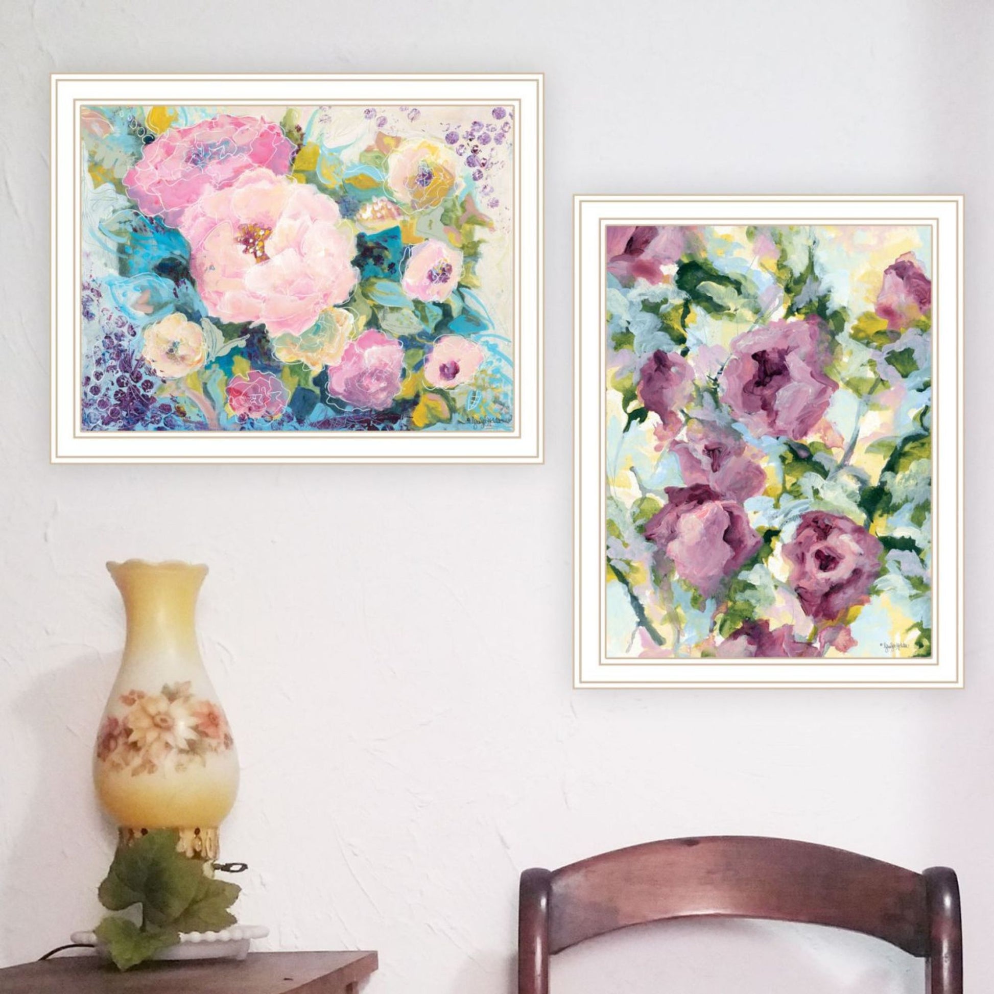 Abstract Florals To Wish You Good Luck, Success, Longevity Should Keep You Smiling Framed Wall Art For Living Room, Wall Art Print For Home Decor, Bedroom Wall Art By Jennifer Holden Multicolor Wood Paper