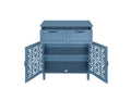 2 Door 2 Drawer Cabinet, American Furniture, Suitable For Bedroom, Living Room, Study Blue Mdf