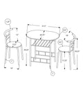 Dining Table Set, 3Pcs Set, Small, 32