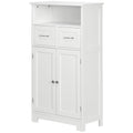 Kleankin Bathroom Cabinet Organizer, Freestanding Small Storage Cabinet With Two Drawers And Adjustable Shelf For Living Room, Or Entryway, White White Mdf