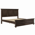 Traditional Town And Country Style Pinewood Vintage King Bed, Rich Brown King Brown Pine