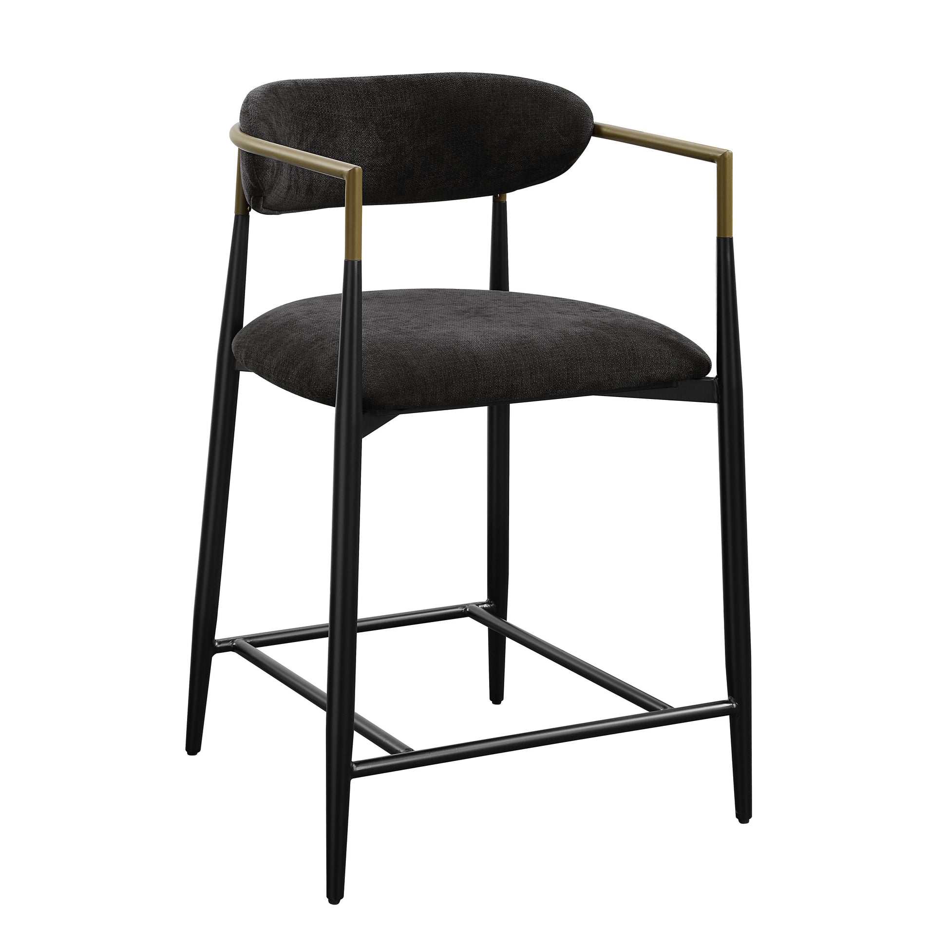 Jaramillo Counter Height Chair Assembled , Black Fabric & Black Finish Dn02716A Black Wood Metal