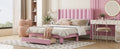 Full Size Storage Bed Velvet Upholstered Platform Bed With A Big Drawer Pink Old Sku:Wf296850Aah Full Pink Velvet