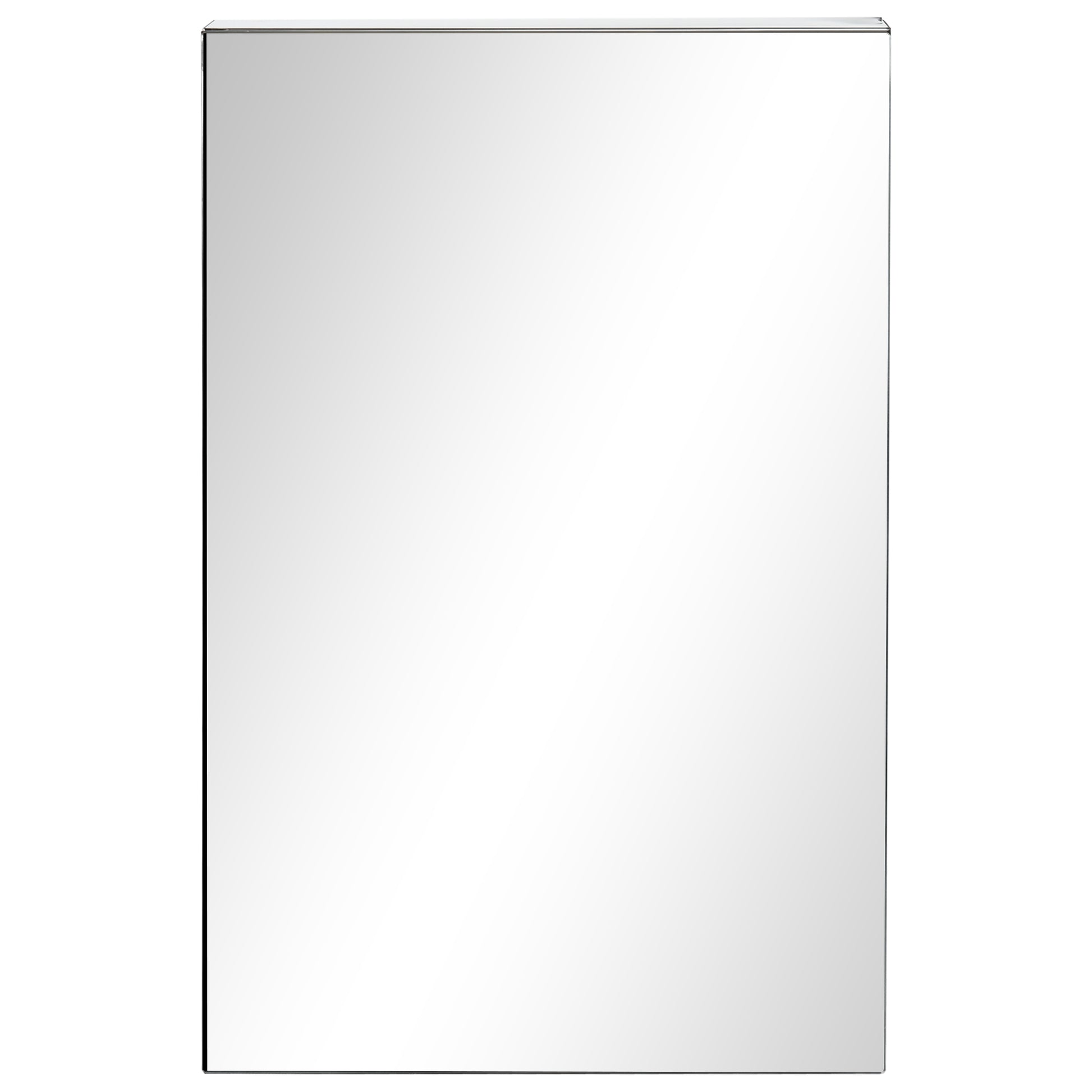 Kleankin Wall Mounted Medicine Cabinet With Mirror, Bathroom Mirror Cabinet Wall Mounted With Hinged Door, Storage Shelves For Living Room And Laundry Room, 15" X 24", Silver Silver Stainless Steel