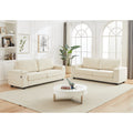 86.5 Inch Sofa Couch Deep Seat Sofa With Two Storage Spaces, T Pyce Charging Portsusb Charging Ports & 2 Cup ,Corduroy 3 Seater Couch, Modern Sofas For Living Room Beige Foam Corduroy 3 Seat