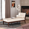 Chaise Lounge Beige Brown Fabric