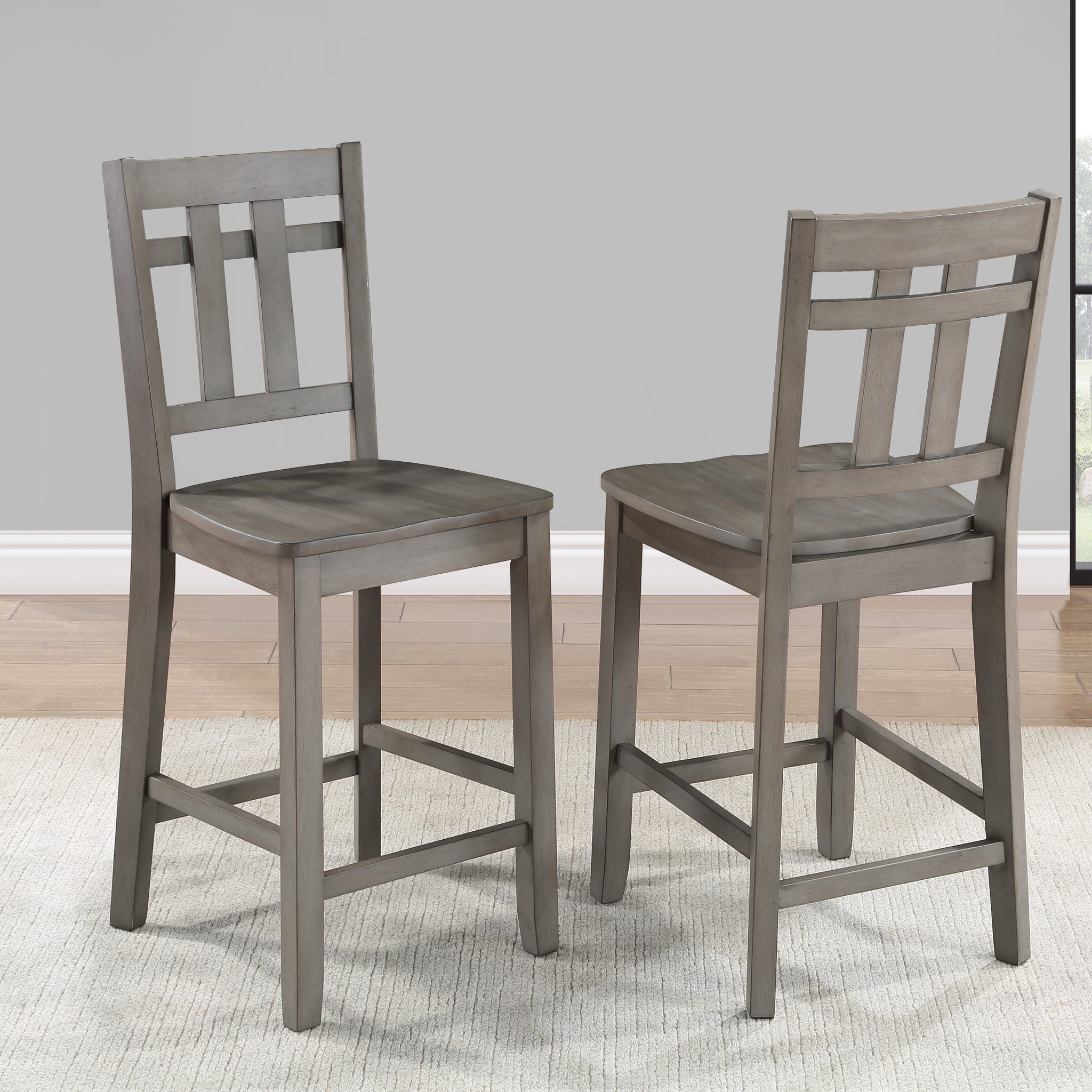 Toscana Counter Chair Set Of 2 Dark Gray Dark Gray Wood