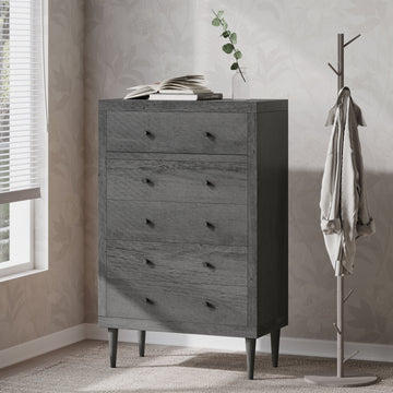 Nordic 5 Drawer Chest Grey Mdf