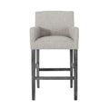 Upholstered 30.5 inch Counter Stools Light Gray Gray light grey-fabric