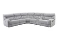 Park City 5 Piece Sectional Pearl Silver Silver White Fabric 6 Seat