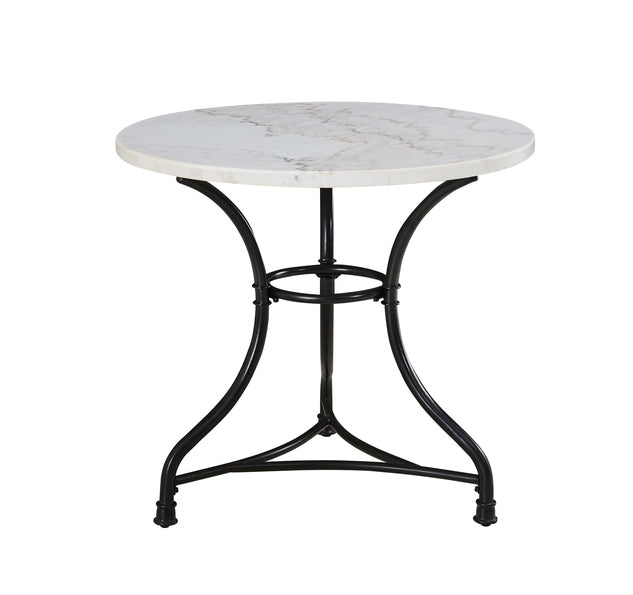 Claire White Marble Top Round White White Marble