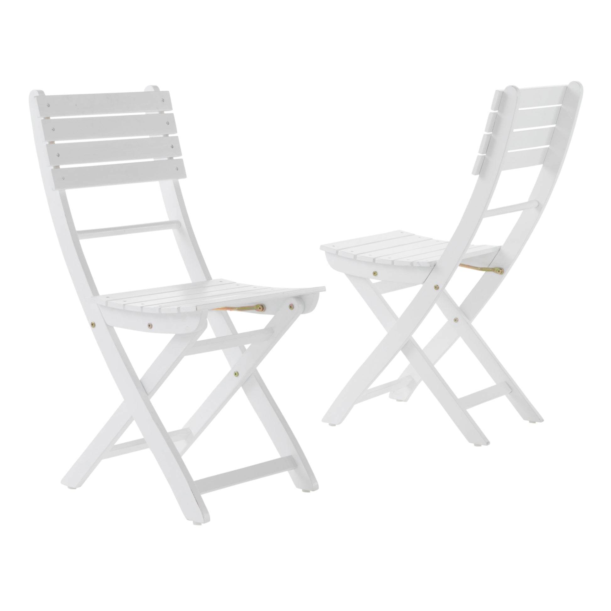 Positano Foldable Chair White Acacia Wood