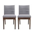 Dining Chair Set Of 2 Dark Grey Fabric