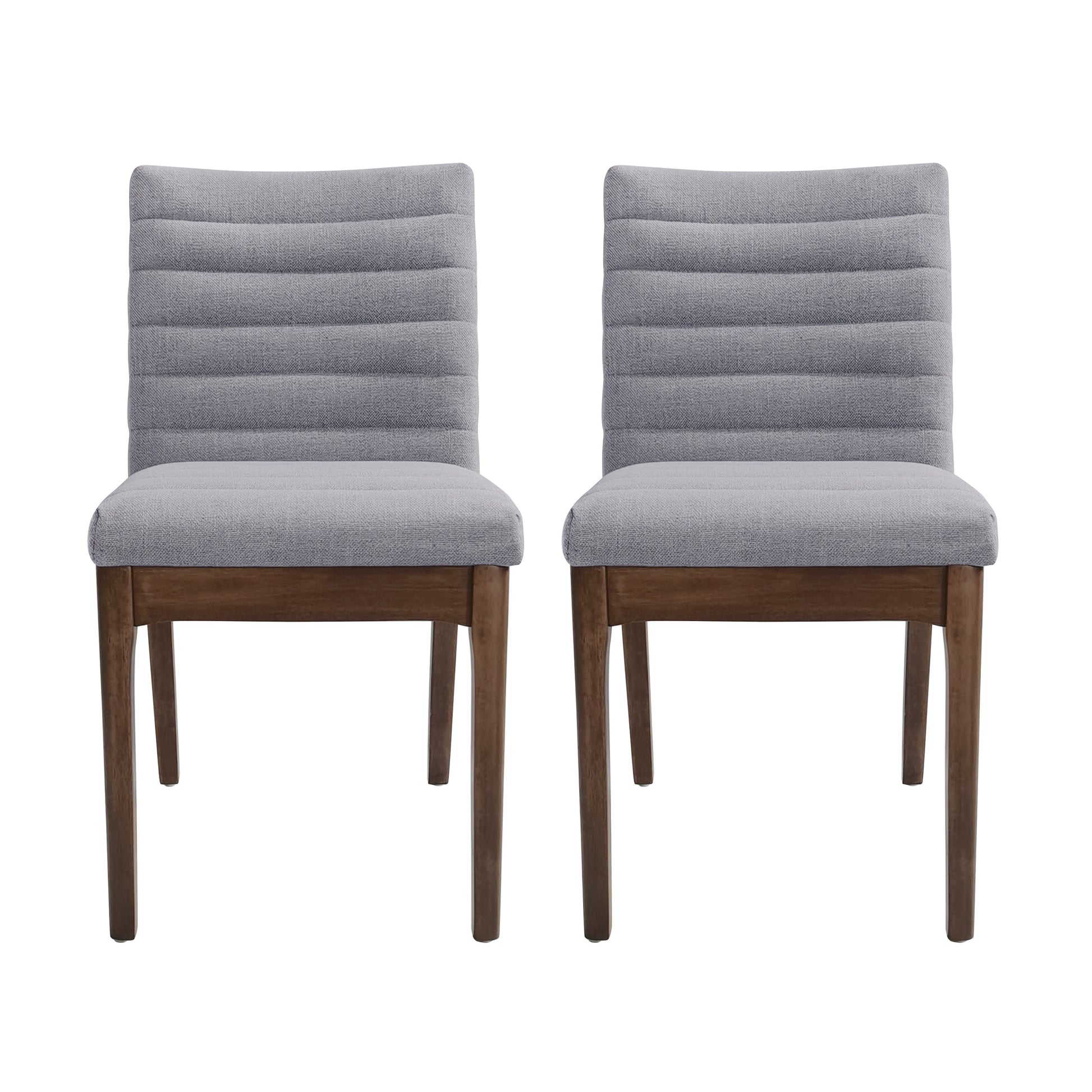 Dining Chair Set Of 2 Dark Grey Fabric