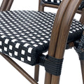 Bistro Chair Black White Rattan