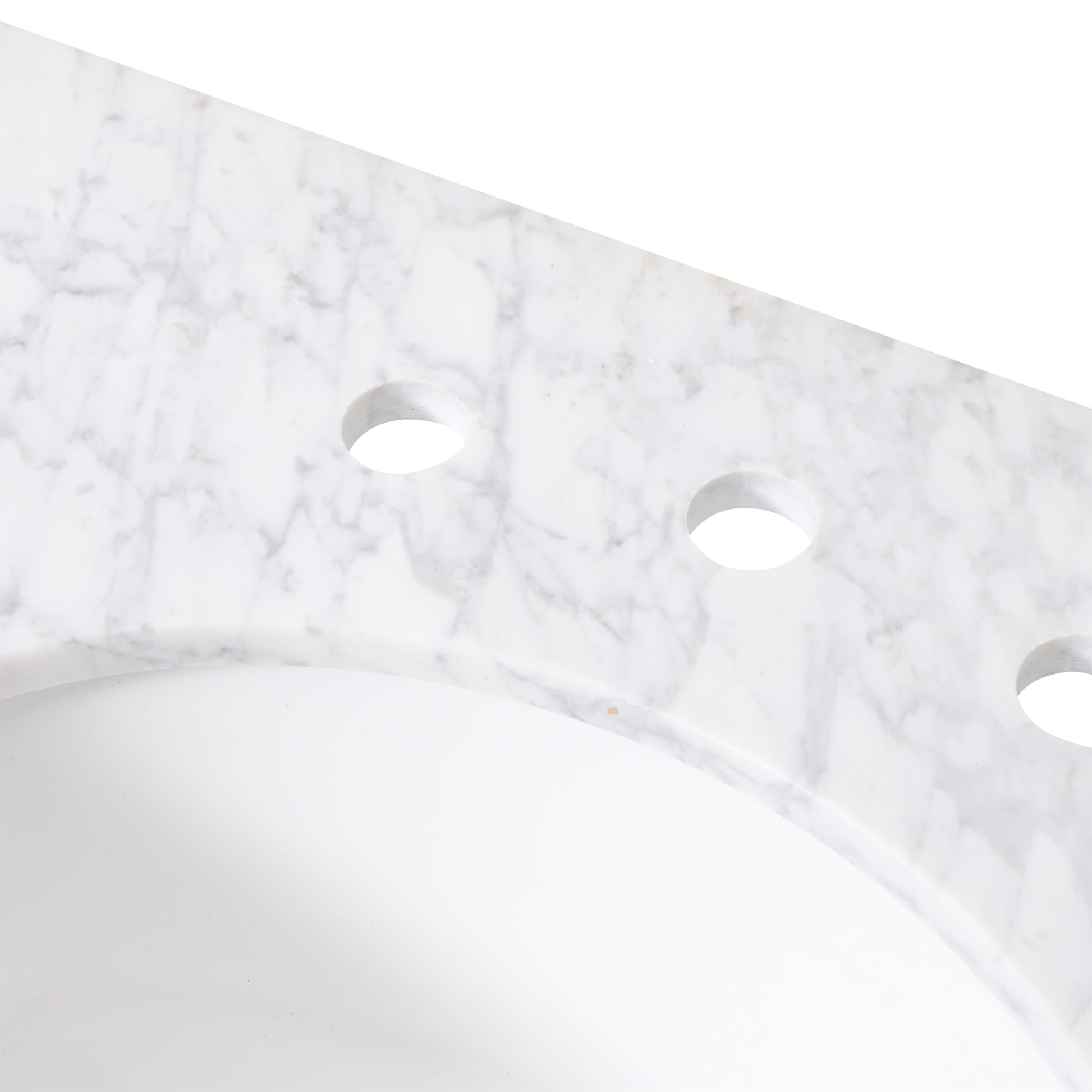 61'' Cararra White Marble Vanity Top&Ceramic Sink White Marble Marble