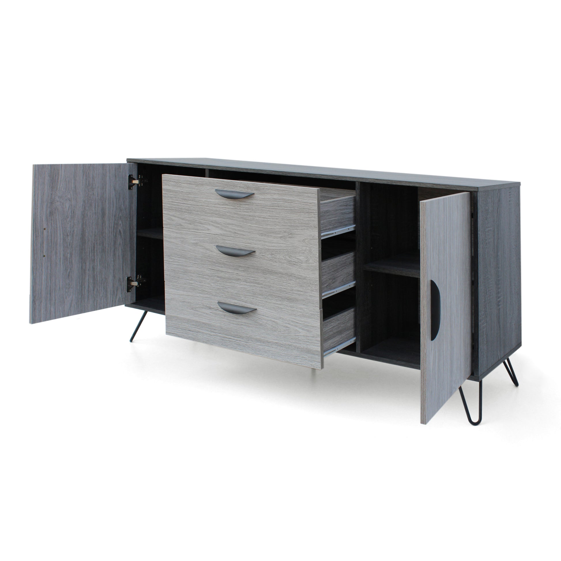 Multi Function Cabinet Grey Particle Board