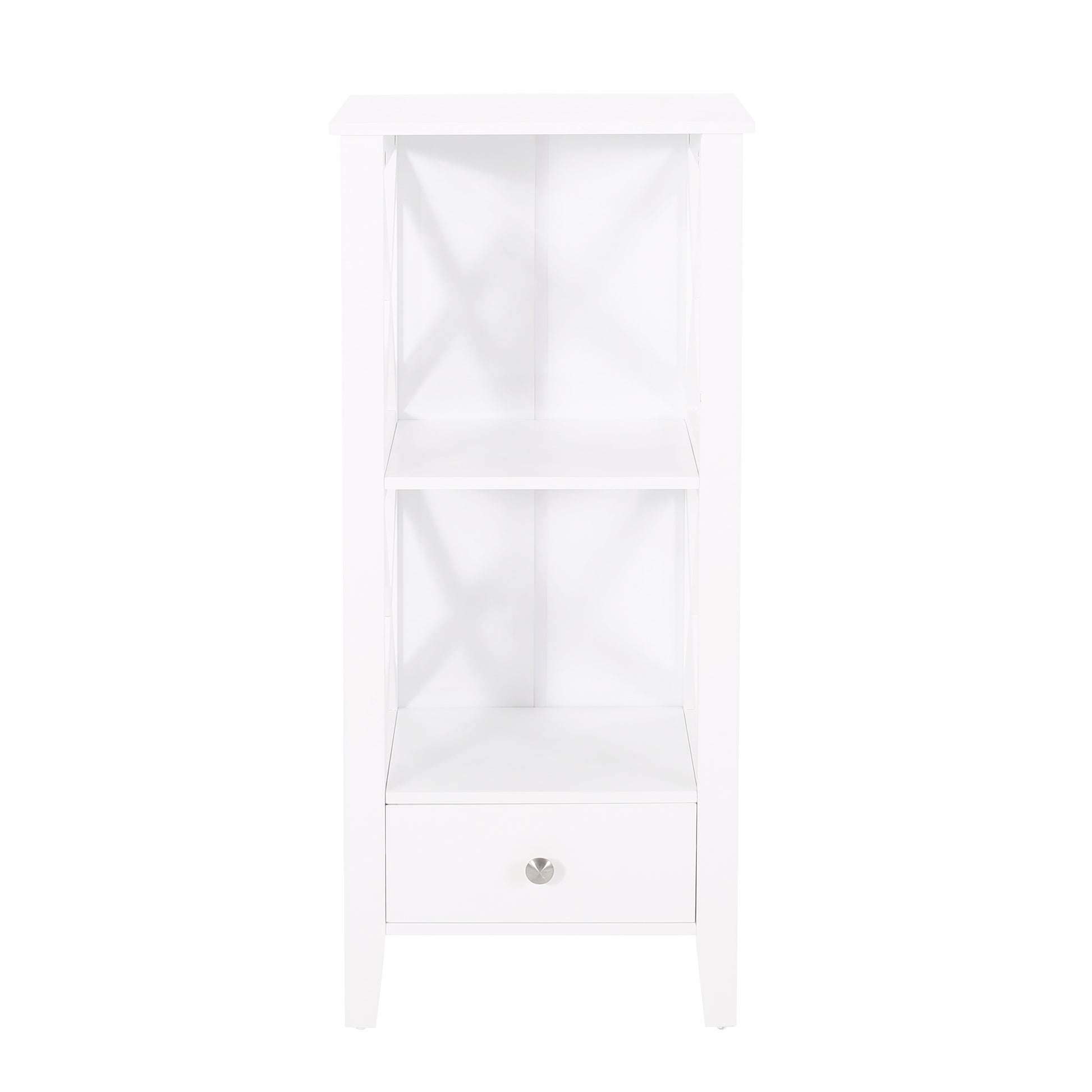 1 Drawer Storage Rack White Mdf