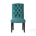 Harriet Kd Tufted Dining Chairs Mp2 Set Of 2 Green Fabric