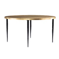 Judmont Round Cocktail Table W Embossed Top Black Iron