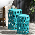 Selen Side Table Teal Iron