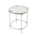 Round End Table Clear Glass