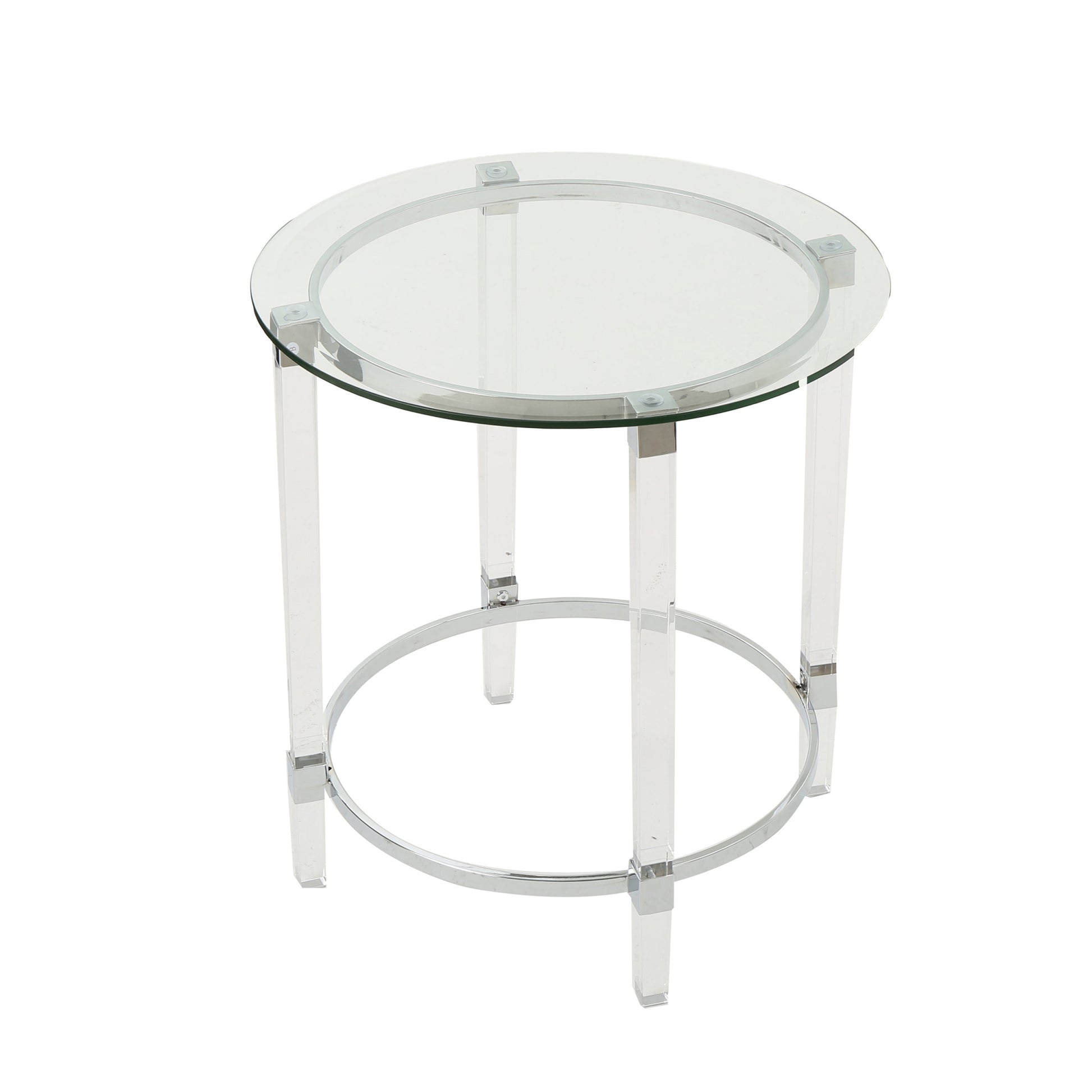 Round End Table Clear Glass